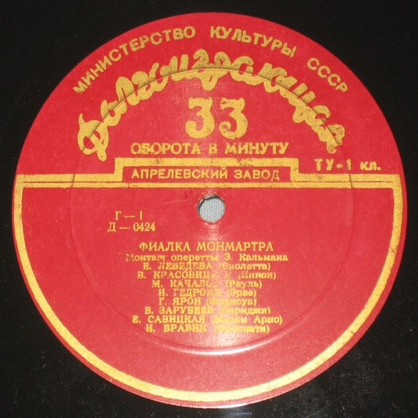 И. КАЛЬМАН (1882–1953): «Фиалка Монмартра», монтаж оперетты
