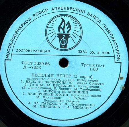 ВЕСЕЛЫЙ ВЕЧЕР (шуточные сценки, песни, интермедии) - Первая серия