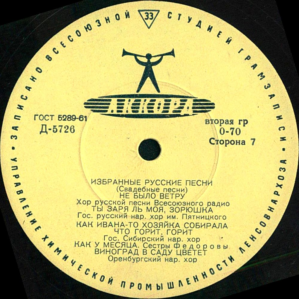 Избранные русские песни. Антология. Свадебные и календарные. Пластинка 4