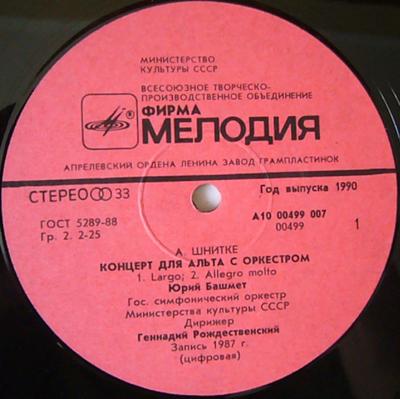 А. Шнитке: Концерт для альта с оркестром (Ю. Башмет)