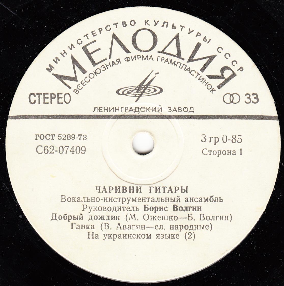 ВИА «ЧАРИВНИ ГИТАРЫ», руководитель Борис Волгин