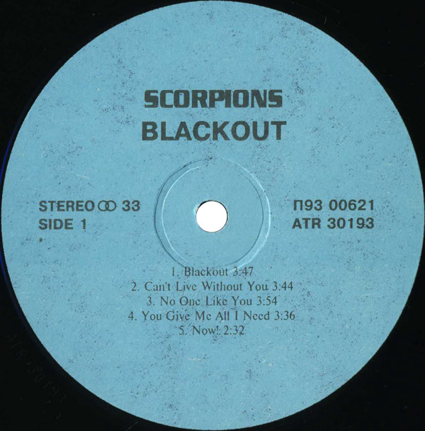 SCORPIONS. Blackout