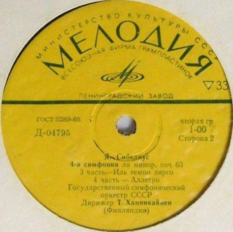 Я. Сибелиус: Симфония № 4 ля минор, соч. 63