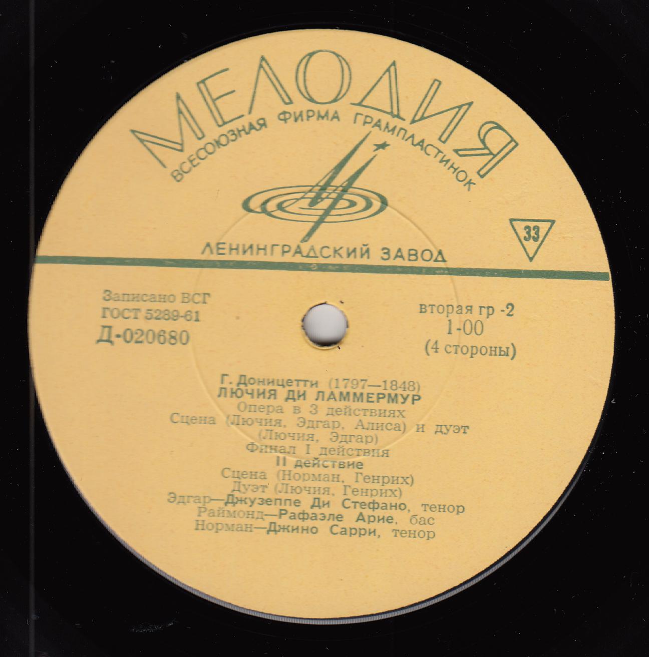 Доницетти Г. Лючия ди Ламмермур. Опера в 3-х действиях