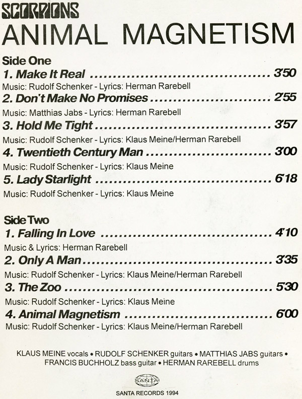 SCORPIONS. Animal Magnetism