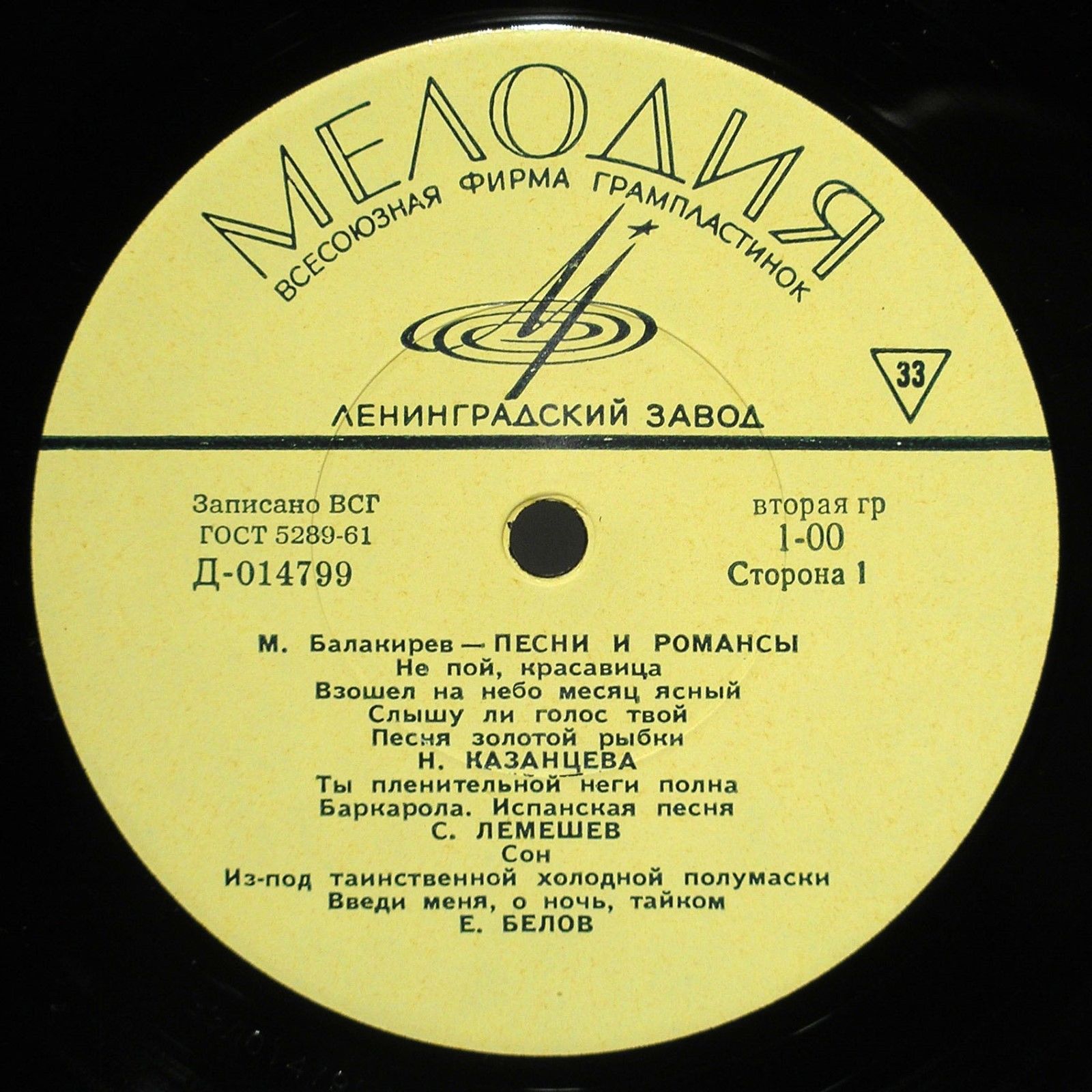 М. Балакирев: Песни и романсы