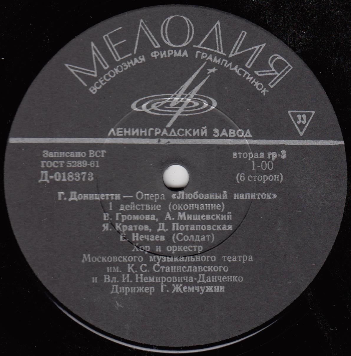 Г. Доницетти. "Любовный напиток", опера в 2 действиях