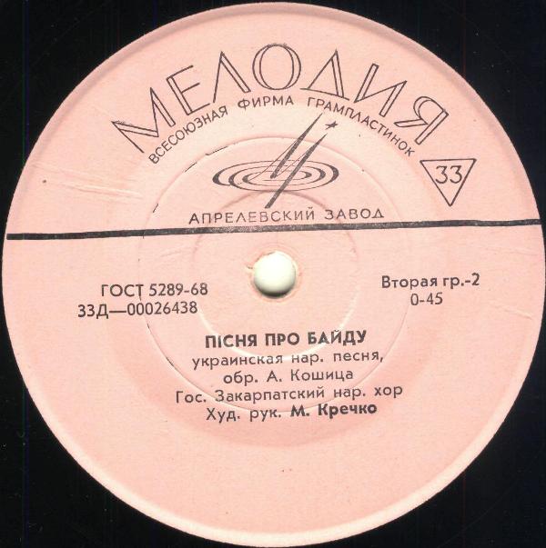 Государственный Закарпатский народный хор, худ. рук. М. Кречко