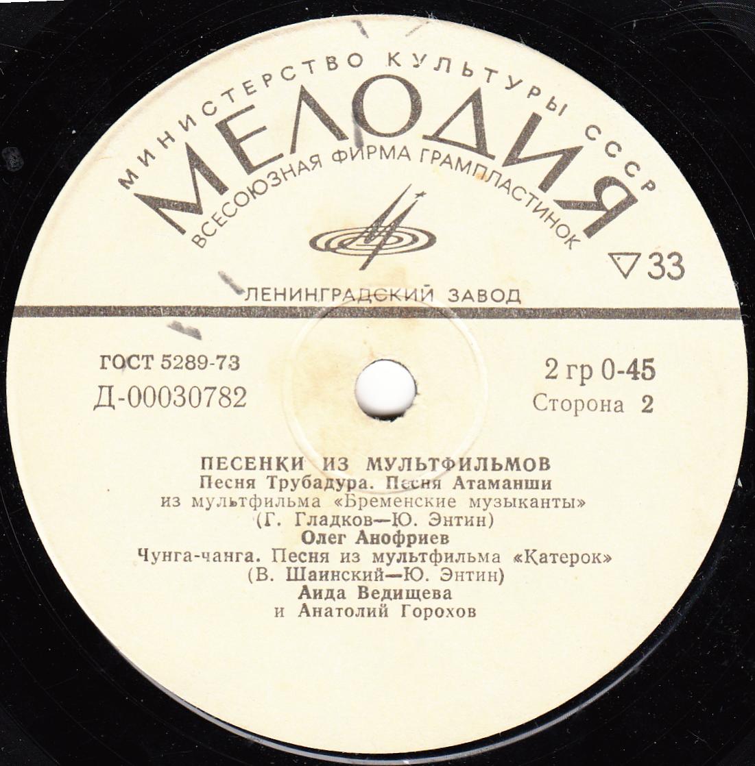 Песенки из мультфильмов