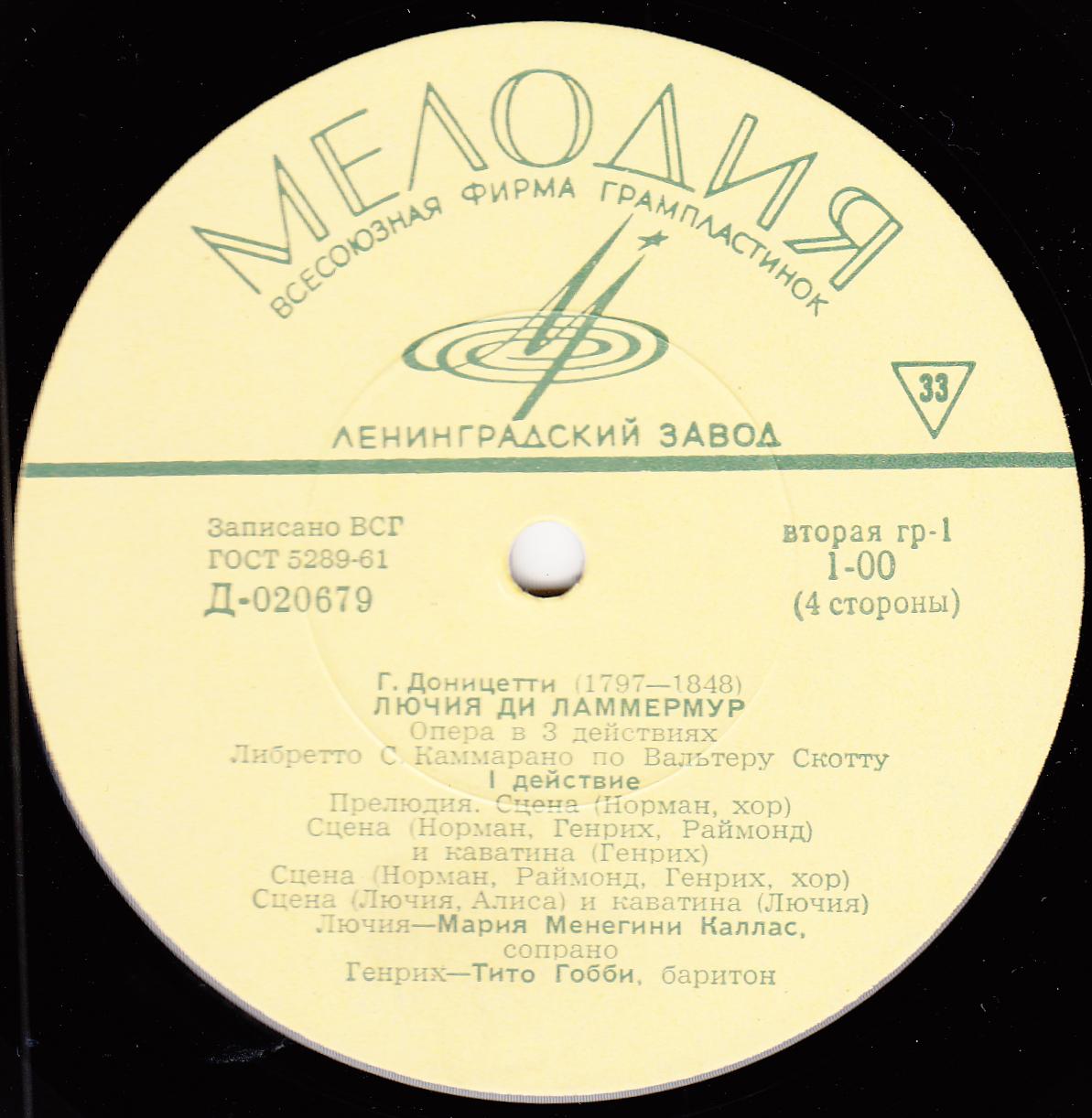 Доницетти Г. Лючия ди Ламмермур. Опера в 3-х действиях