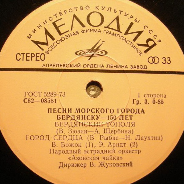 ПЕСНИ МОРСКОГО ГОРОДА (Бердянску - 150 лет).