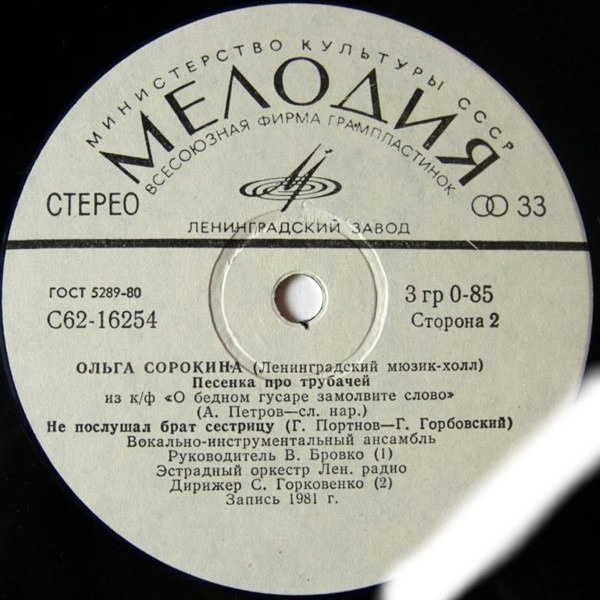 СОРОКИНА Ольга (Ленинградский мюзик-холл).