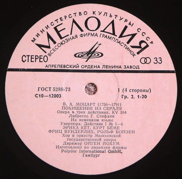 B. А. МОЦАРТ (1756–1791): «Похищение из сераля», опера в трех действиях, KV 384 (на немецком языке)