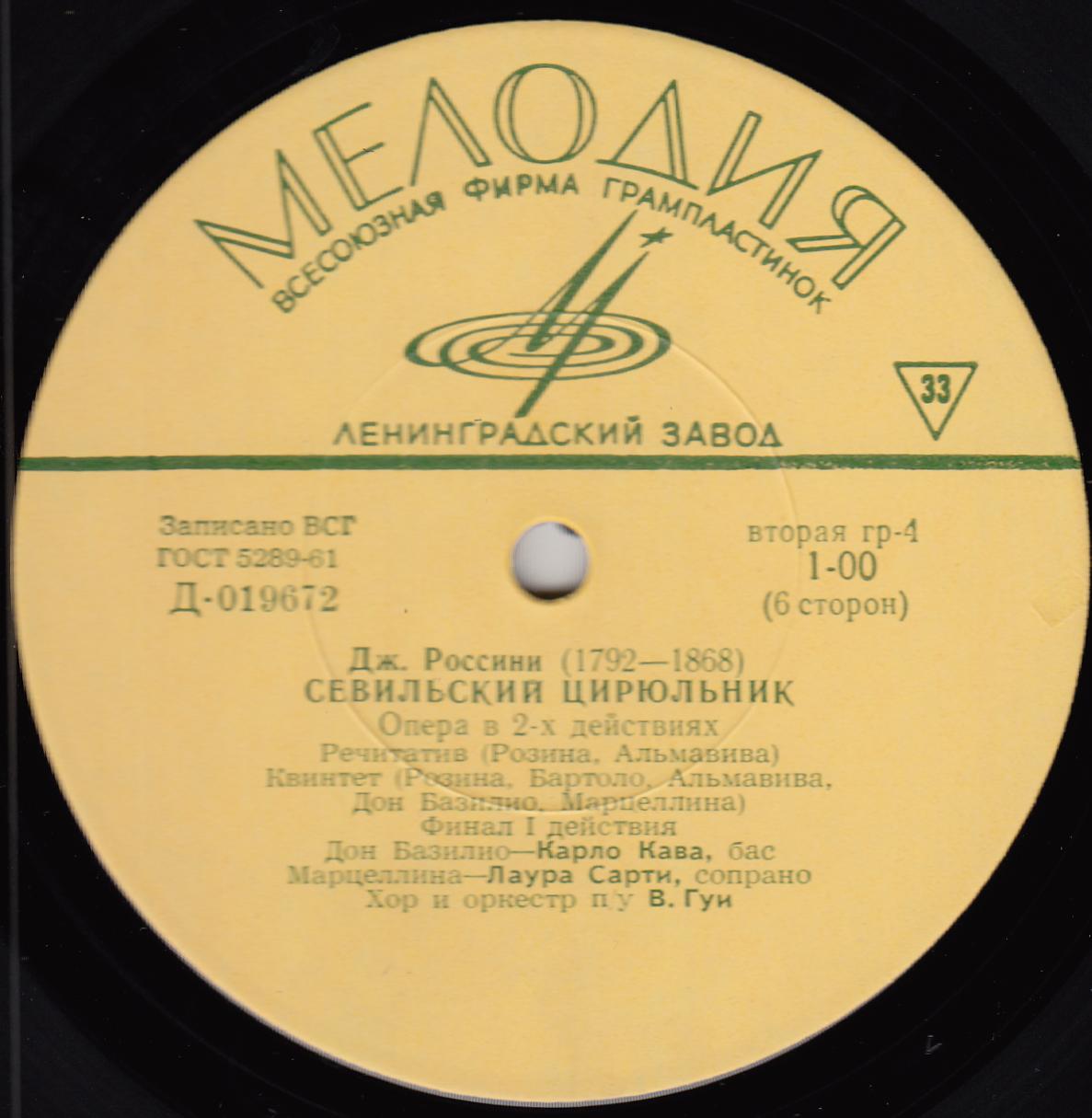Джоаккино Россини. Опера "Севильский цирюльник" (В. Гуи)