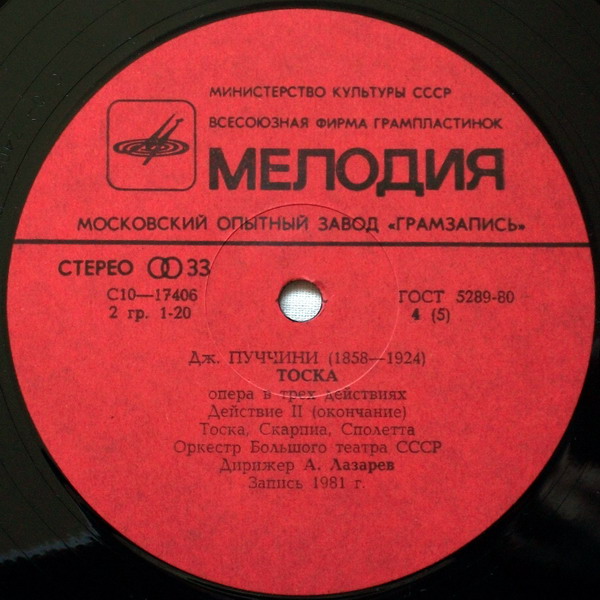 Дж. ПУЧЧИНИ (1858-1924): «Тоска», опера в трех действиях.