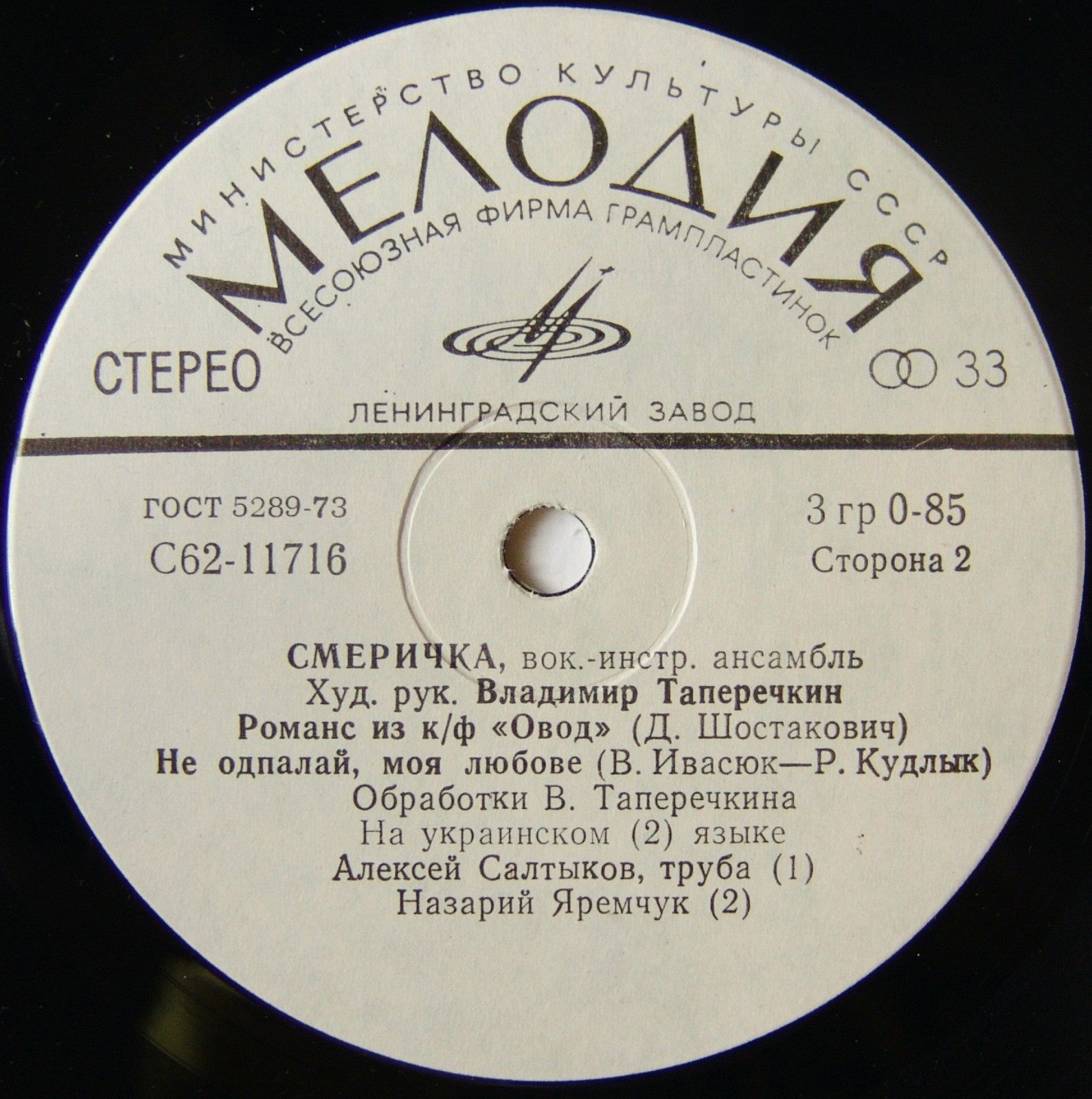 ВИА «СМЕРИЧКА», худ. рук. Владимир Таперичкин.