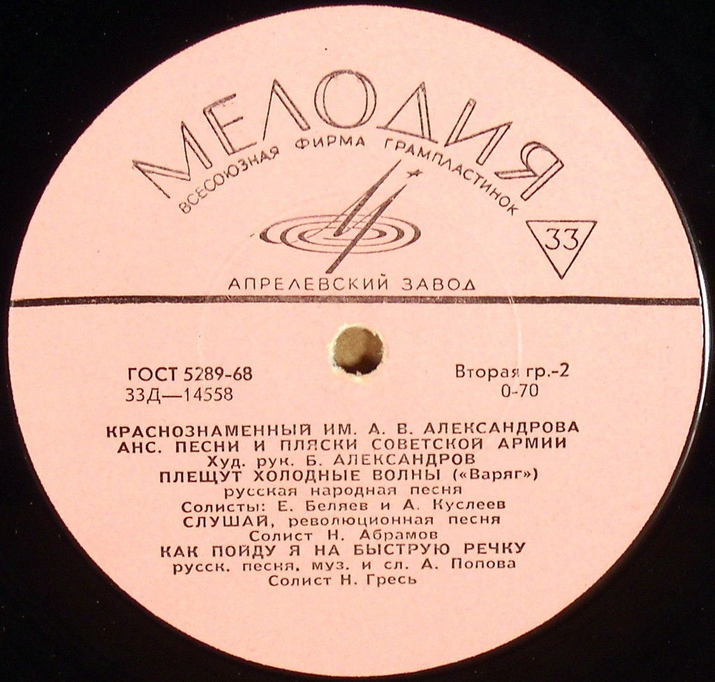 Краснознамённый им. А. В. Александрова ансамбль песни и пляски Советской армии, худ. рук. Б. Александров