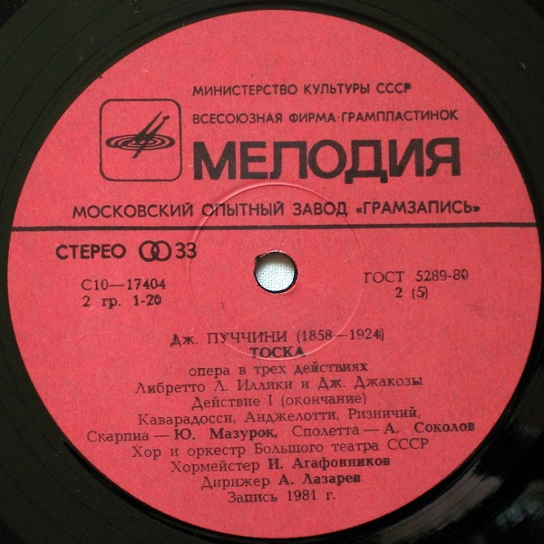 Дж. ПУЧЧИНИ (1858-1924): «Тоска», опера в трех действиях.