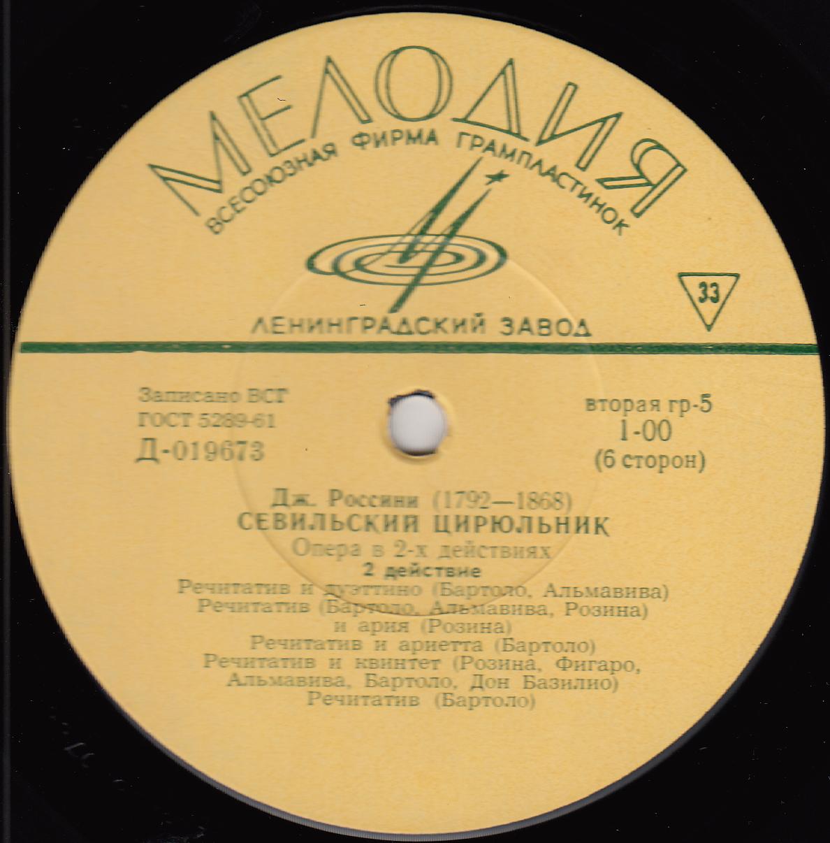 Джоаккино Россини. Опера "Севильский цирюльник" (В. Гуи)