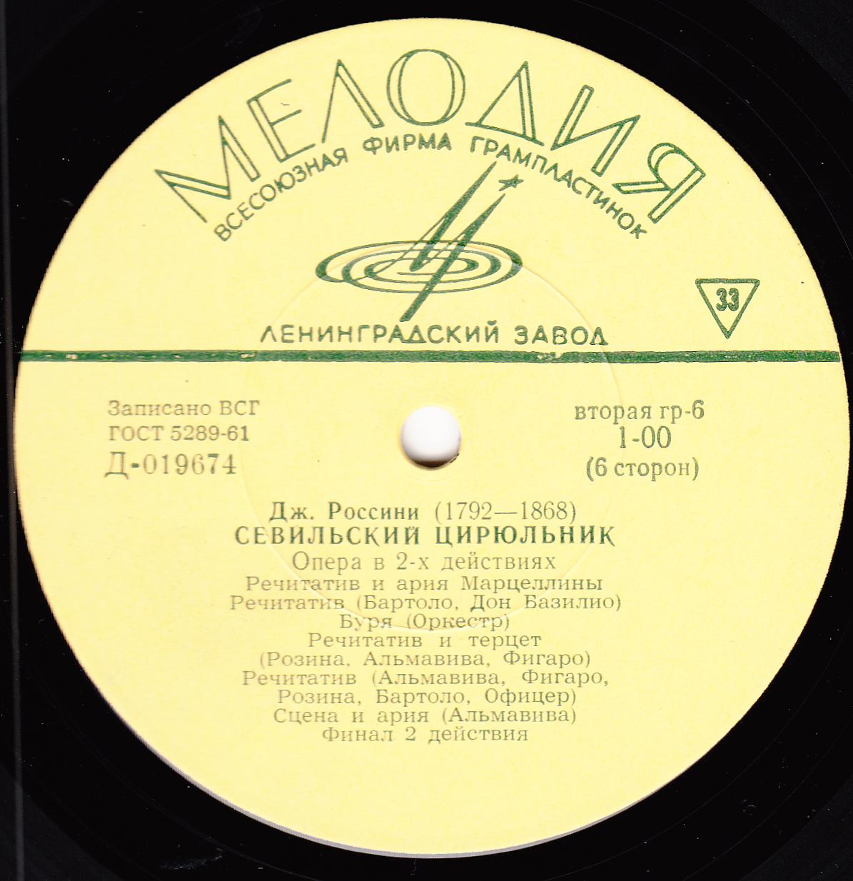 Джоаккино Россини. Опера "Севильский цирюльник" (В. Гуи)