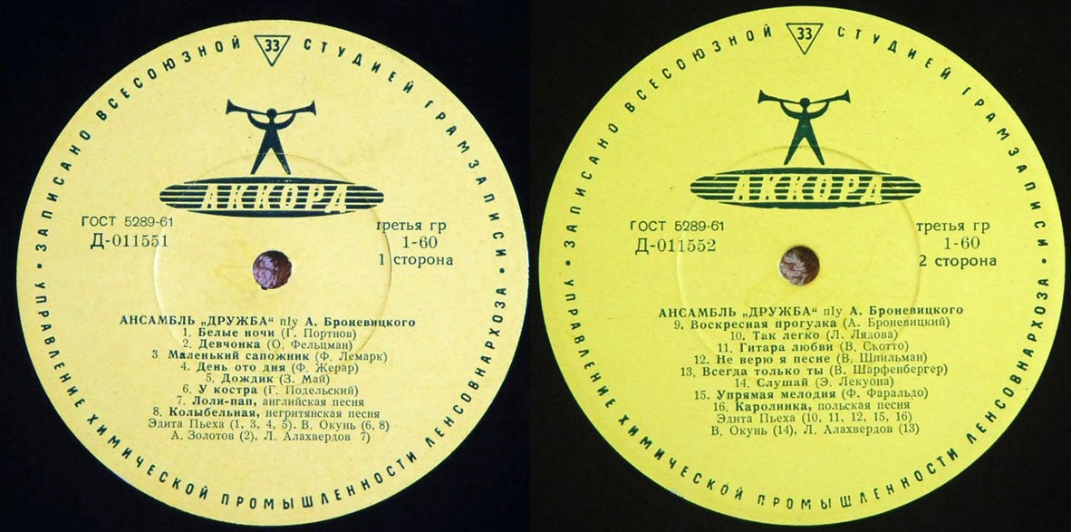 Ансамбль «Дружба», худ. рук. А.Броневицкий
