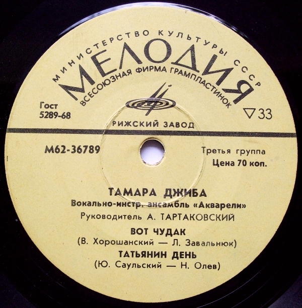 Тамара ДЖИБА, ВИА "АКВАРЕЛИ"