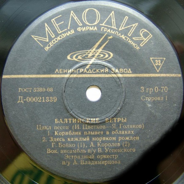 Балтийские ветры. Цикл песен (И. Цветков — Я. Голяков)