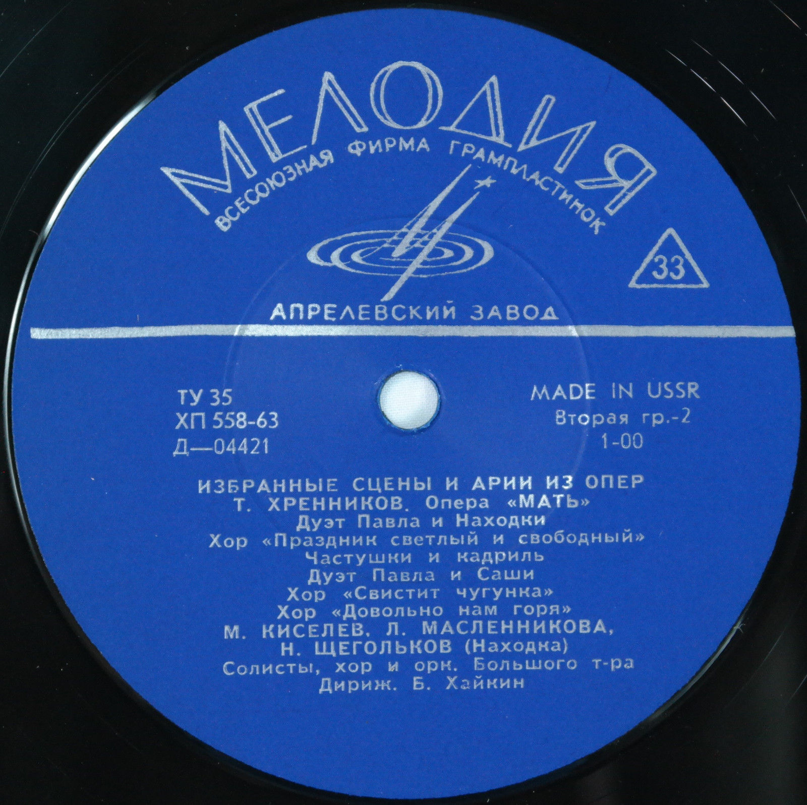 Т. Хренников: Фрагменты из оперы "Мать"