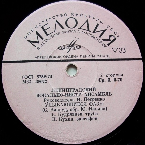ЛЕНИНГРАДСКИЙ ВОКАЛЬНО-ИНСТР. АНСАМБЛЬ, РУК. ИГОРЬ ПЕТРЕНКО