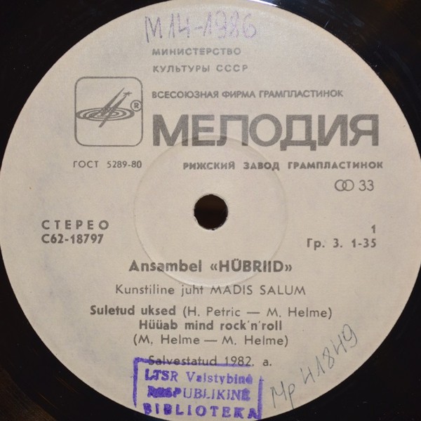 АНСАМБЛЬ «ХЮБРИД», худ. рук. Мадис Салум.