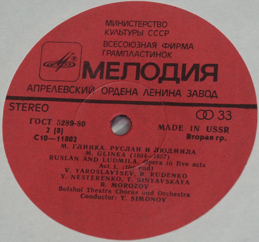 М. ГЛИНКА (1804—1857): «Руслан и Людмила», опера в пяти действиях