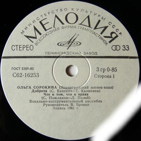 СОРОКИНА Ольга (Ленинградский мюзик-холл).