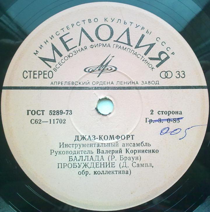 Инстр. ансамбль «Джаз-комфорт», рук. Валерий Корниенко