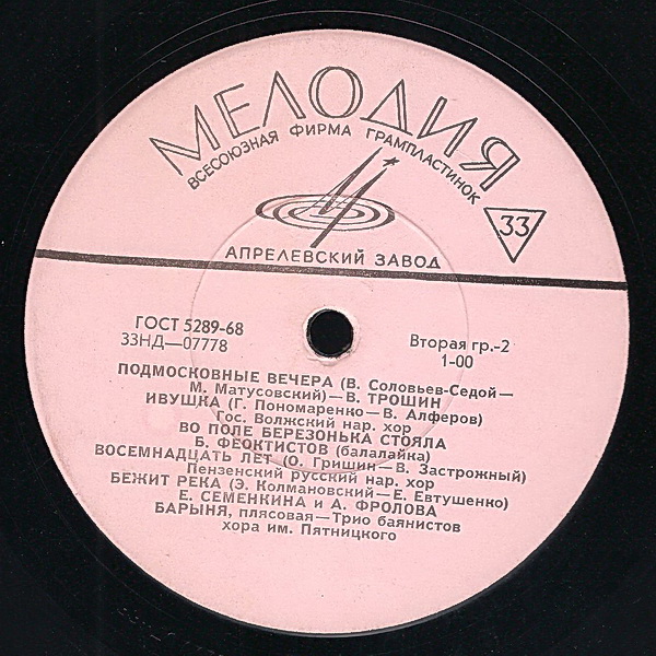 Песни советских композиторов и русская народная музыка