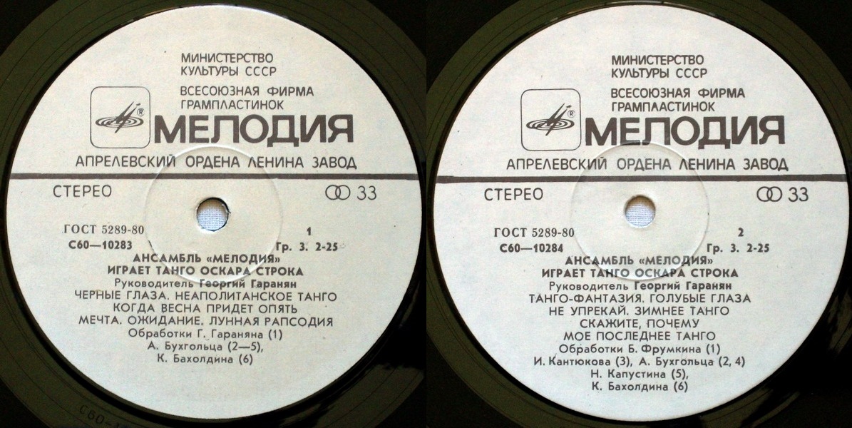 Ансамбль «Мелодия» играет танго Оскара Строка