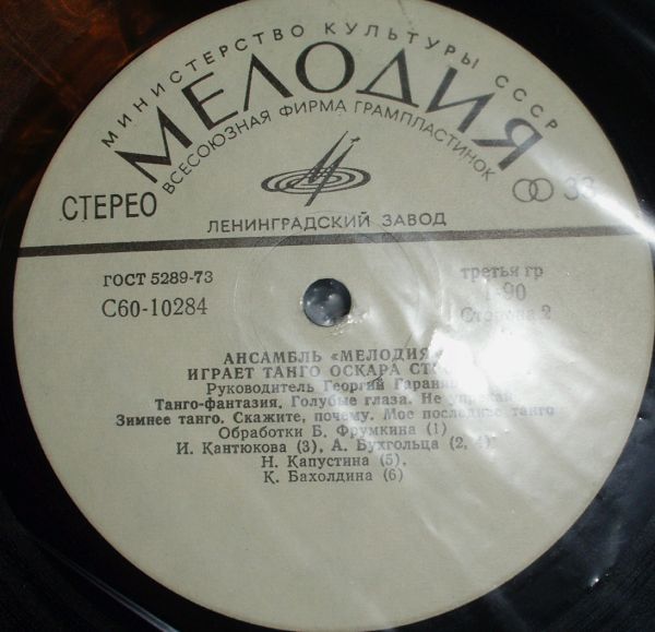 Ансамбль «Мелодия» играет танго Оскара Строка