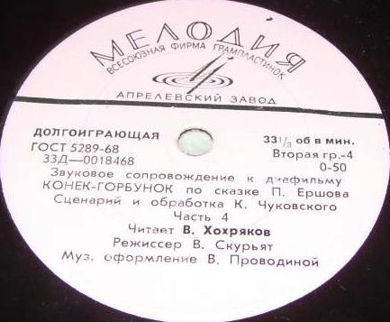 Звуковое сопровождение к диафильму "Конёк-горбунок" (части 3-4)