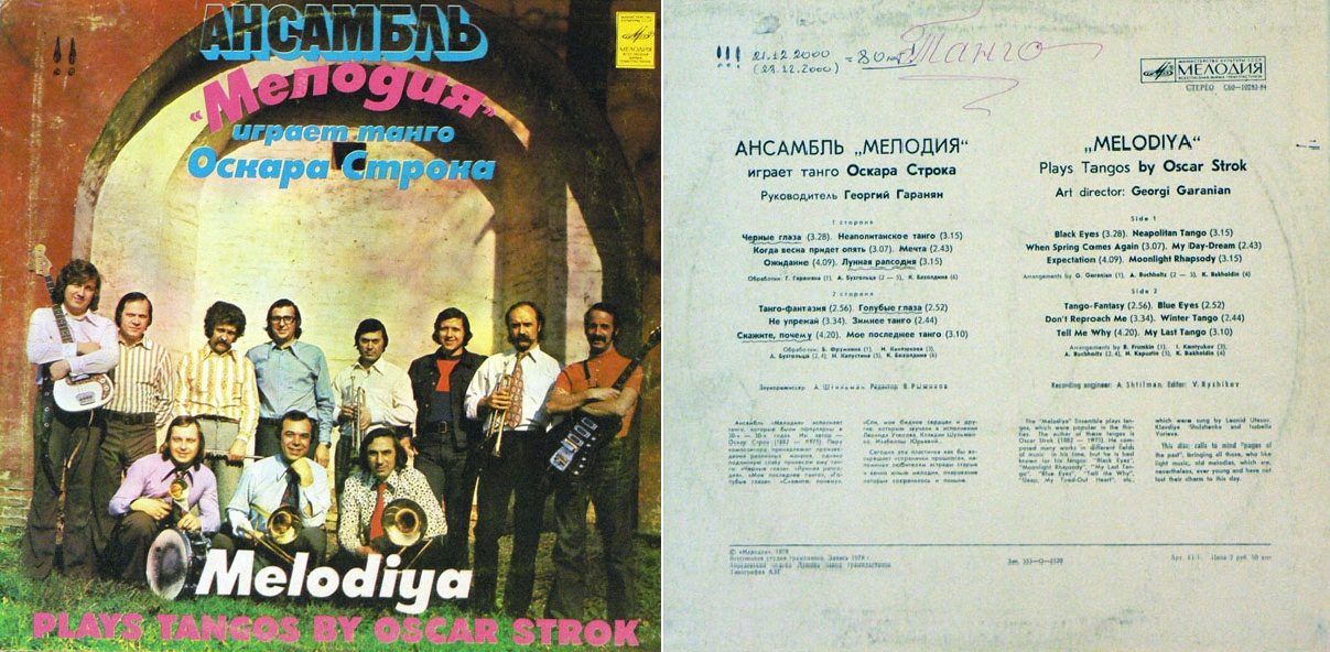 Ансамбль «Мелодия» играет танго Оскара Строка