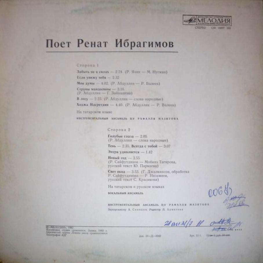 Ренат ИБРАГИМОВ «Забыть не в силах»
