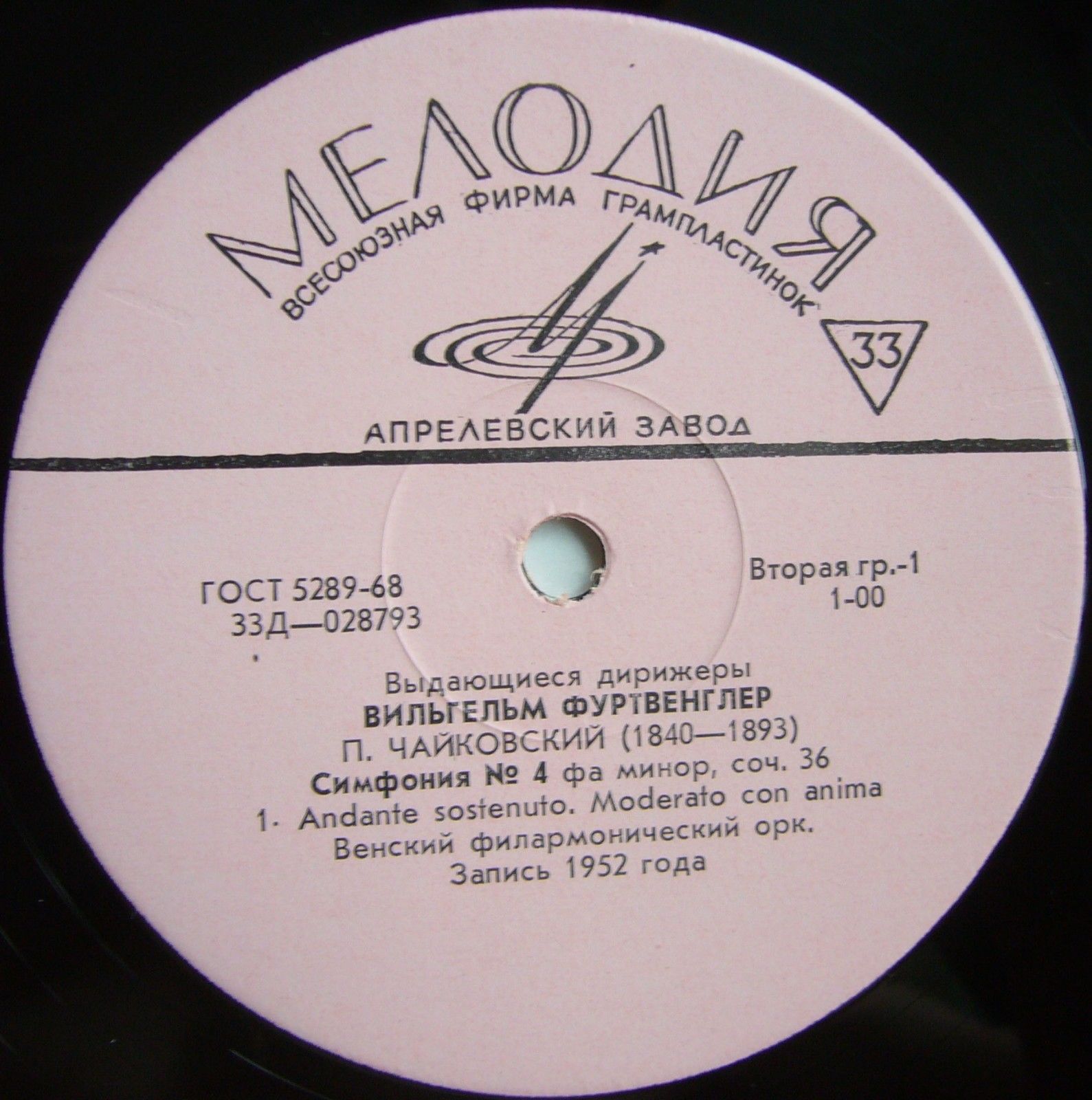П. ЧАЙКОВСКИЙ (1840–1893): Симфония № 4 фа минор, соч. 36 (В. Фуртвенглер) [Выдающиеся дирижёры]