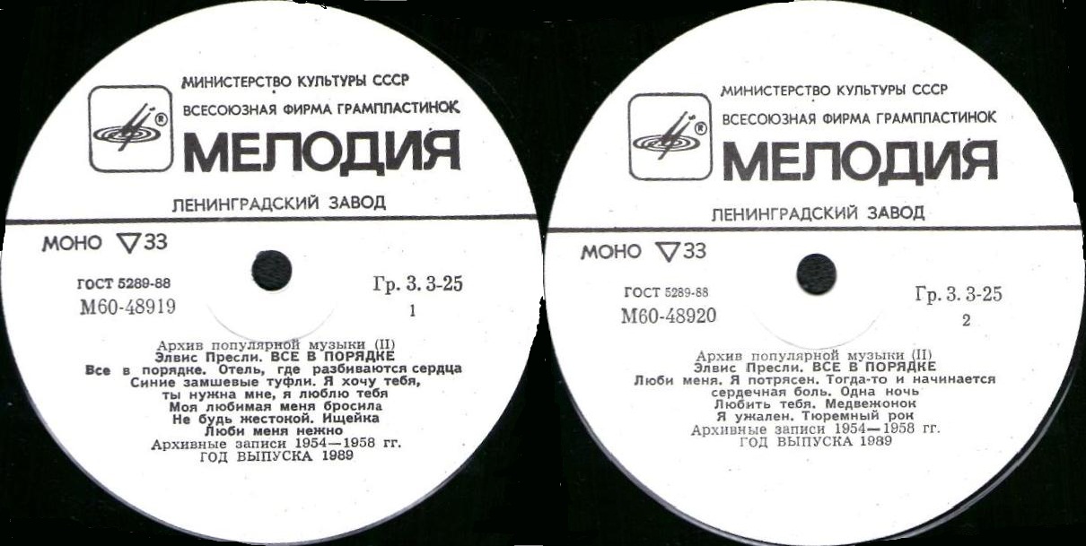 Архив популярной музыки №11. Элвис Пресли. Всё в порядке