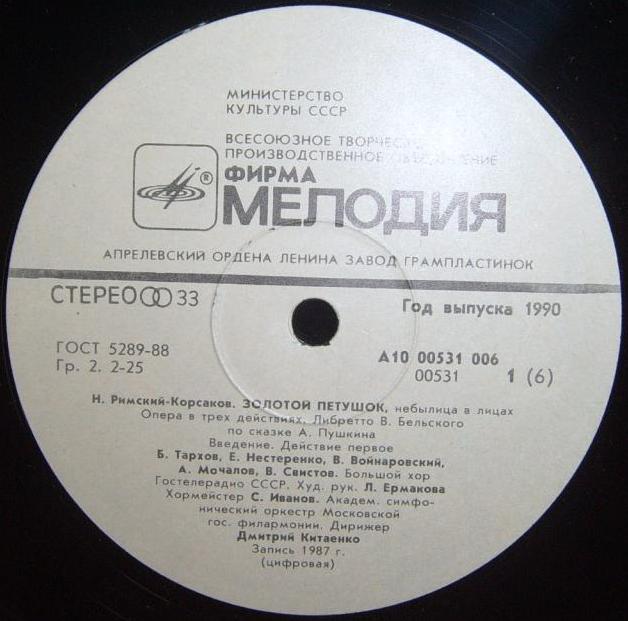 Н. РИМСКИЙ-КОРСАКОВ (1844-1908): «Золотой петушок» (небылица в лицах), опера в трех действиях.