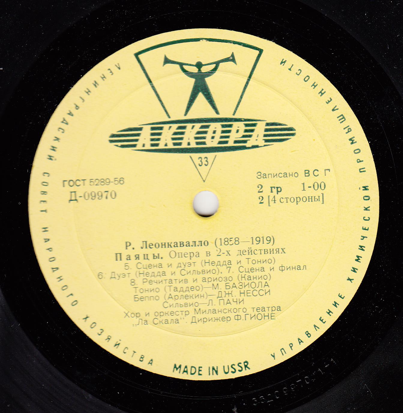 Р. Леонкавалло. "Паяцы",  опера / Поет Беньямино Джильи. Арии из опер
