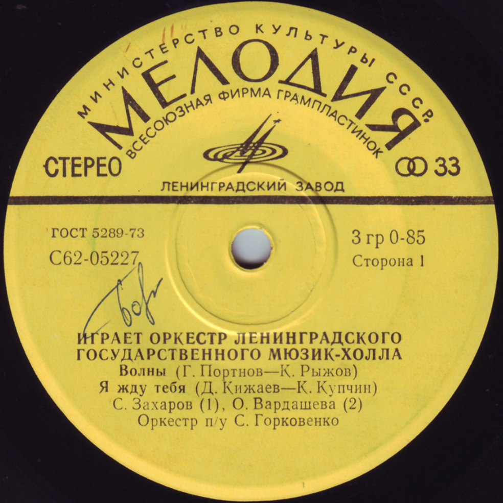 Играет оркестр Ленинградского государственного Мюзик-холла, п/у С.Горковенко