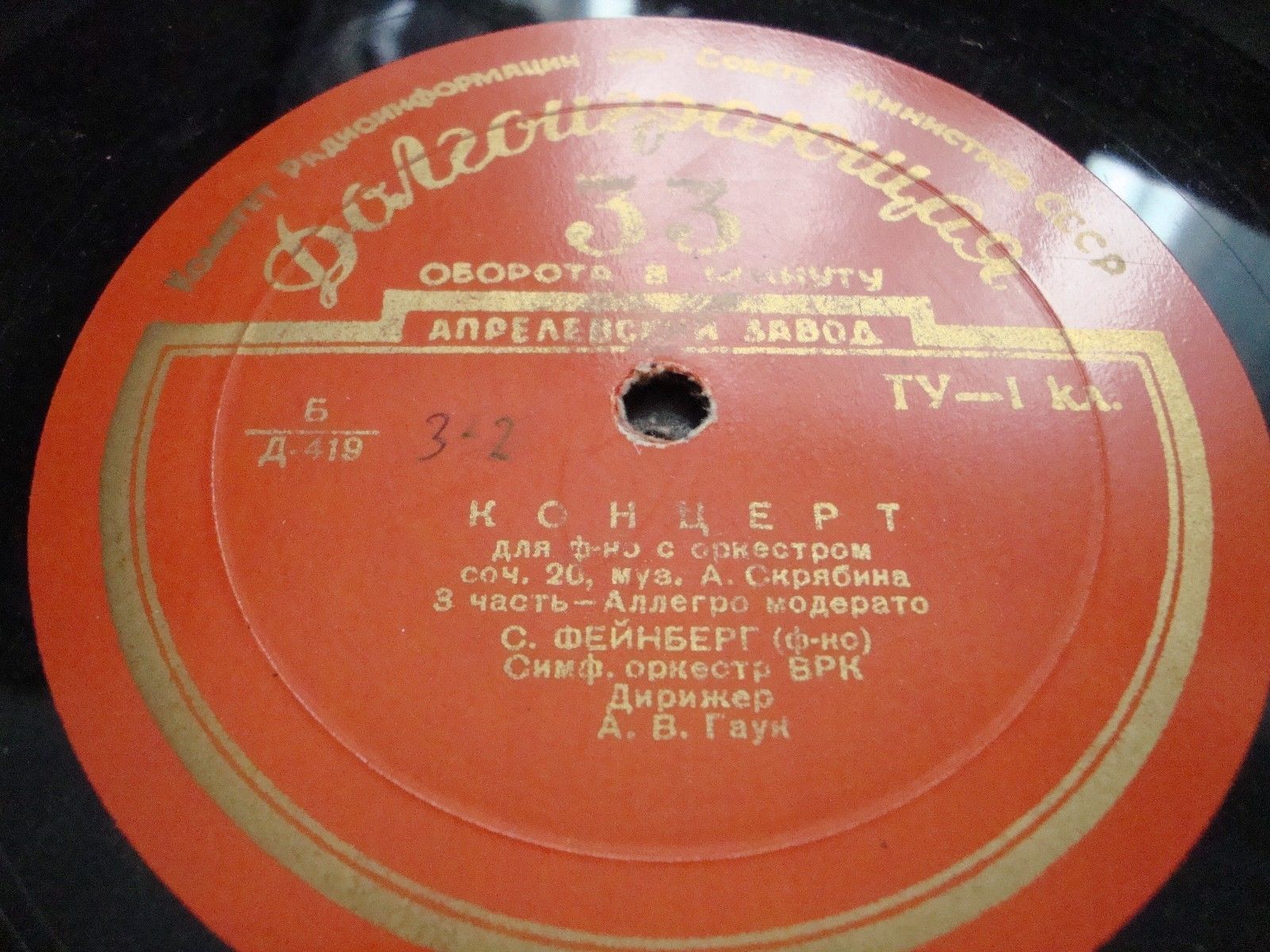 А. СКРЯБИН (1872–1915): Концерт для фортепиано с оркестром, соч. 20 (С. Фейнберг, А. Гаук)