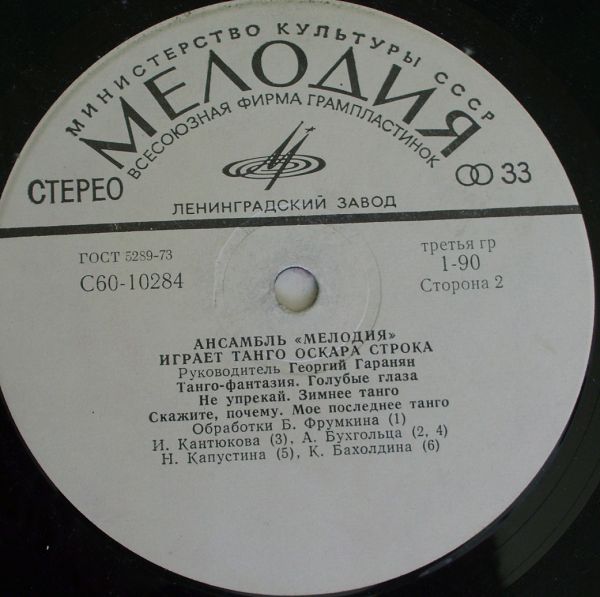 Ансамбль «Мелодия» играет танго Оскара Строка