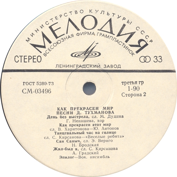 Давид Тухманов. Как прекрасен мир