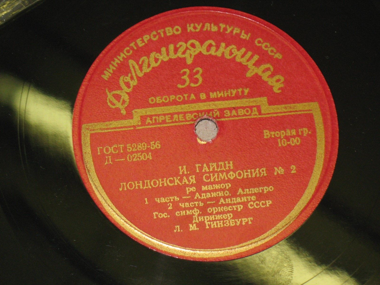 И. Гайдн: Лондонская симфония № 2 (ГСО СССР, Л. Гинзбург)