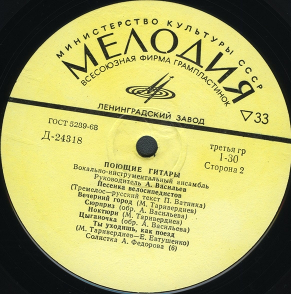 ВИА "Поющие гитары", рук. А. Васильев