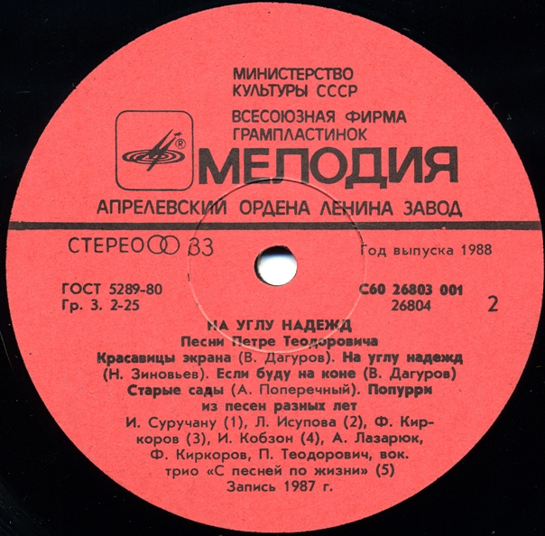 Песни Петре ТЕОДОРОВИЧА. «На углу надежд»